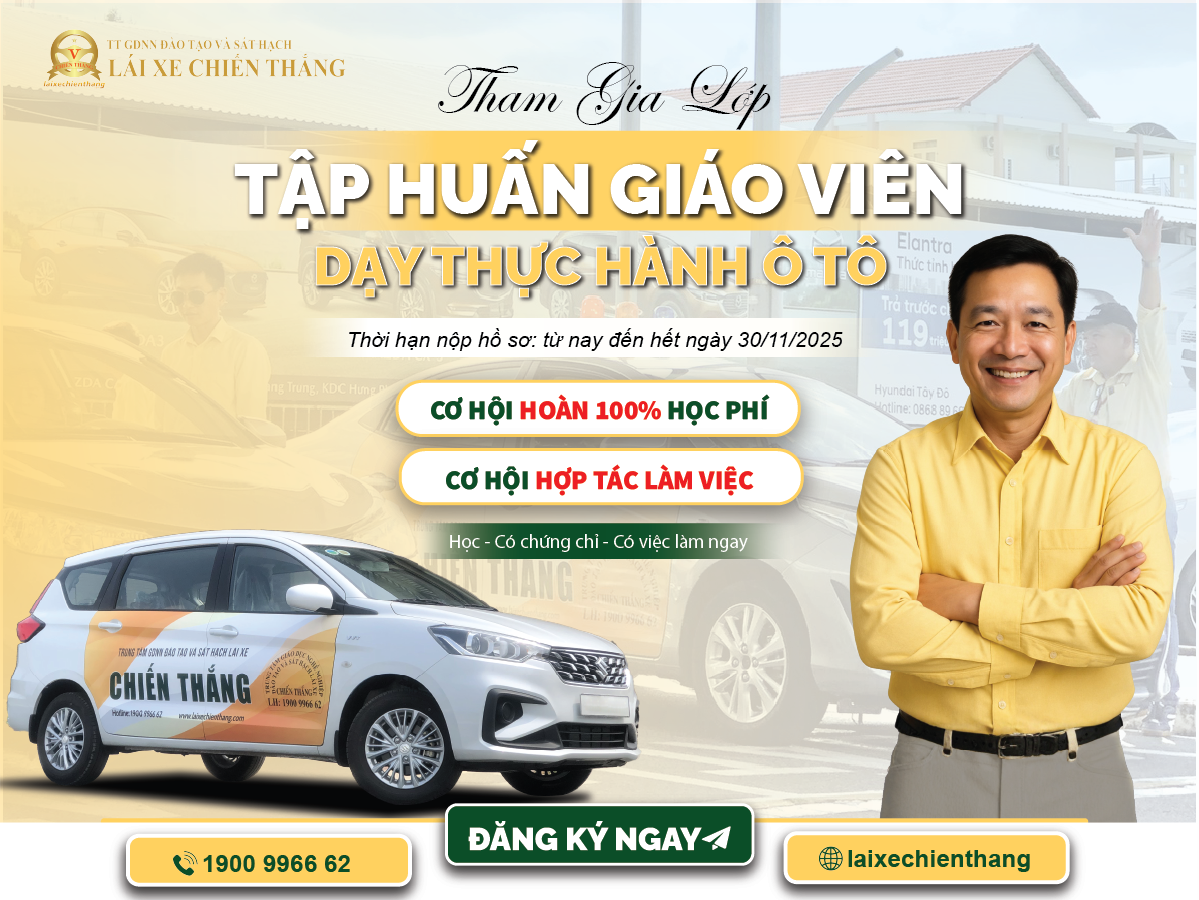 TUYỂN SINH LỚP TẬP HUẤN NGHIỆP VỤ SƯ PHẠM DẠY THỰC HÀNH LÁI XE Ô TÔ